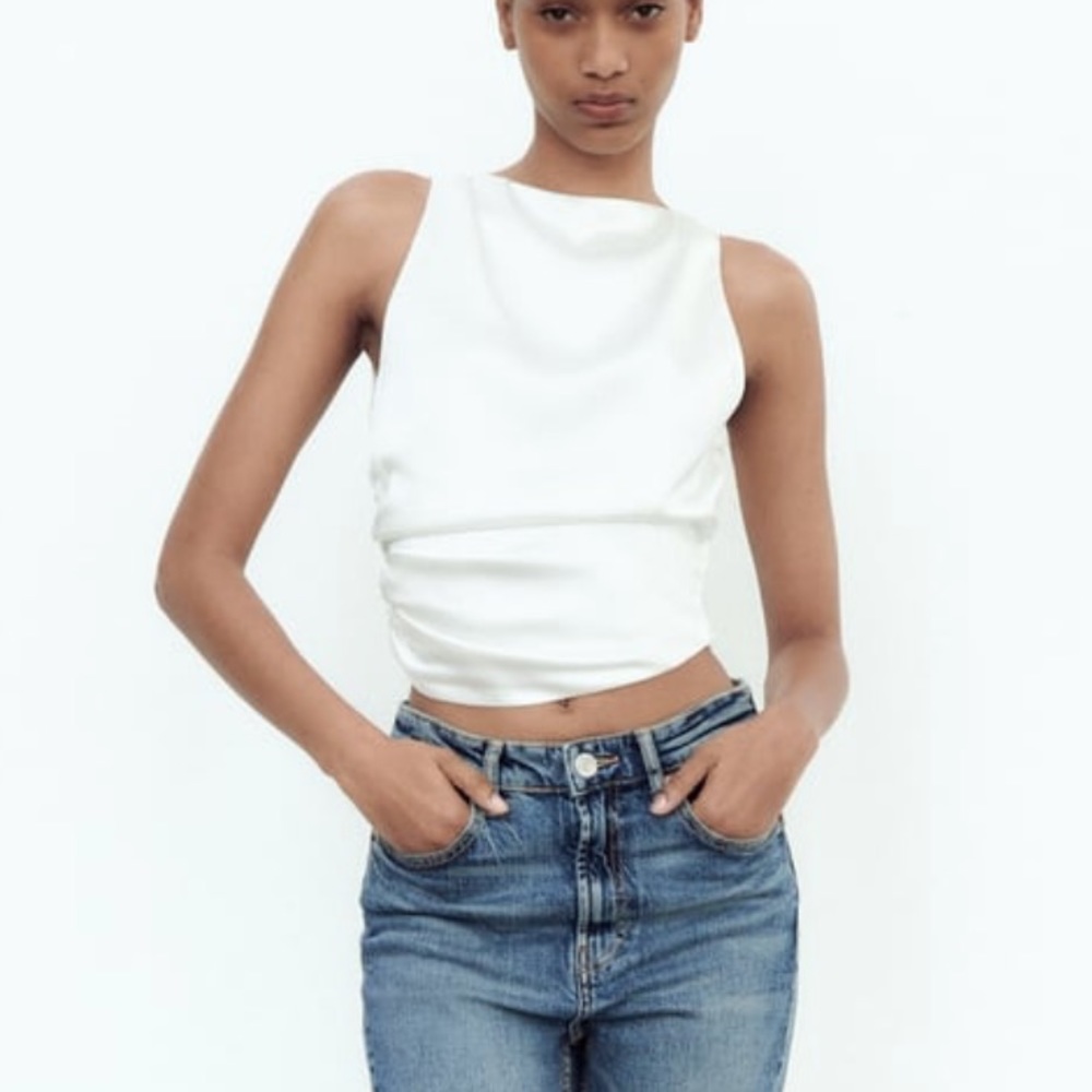 Zara Satin open back top